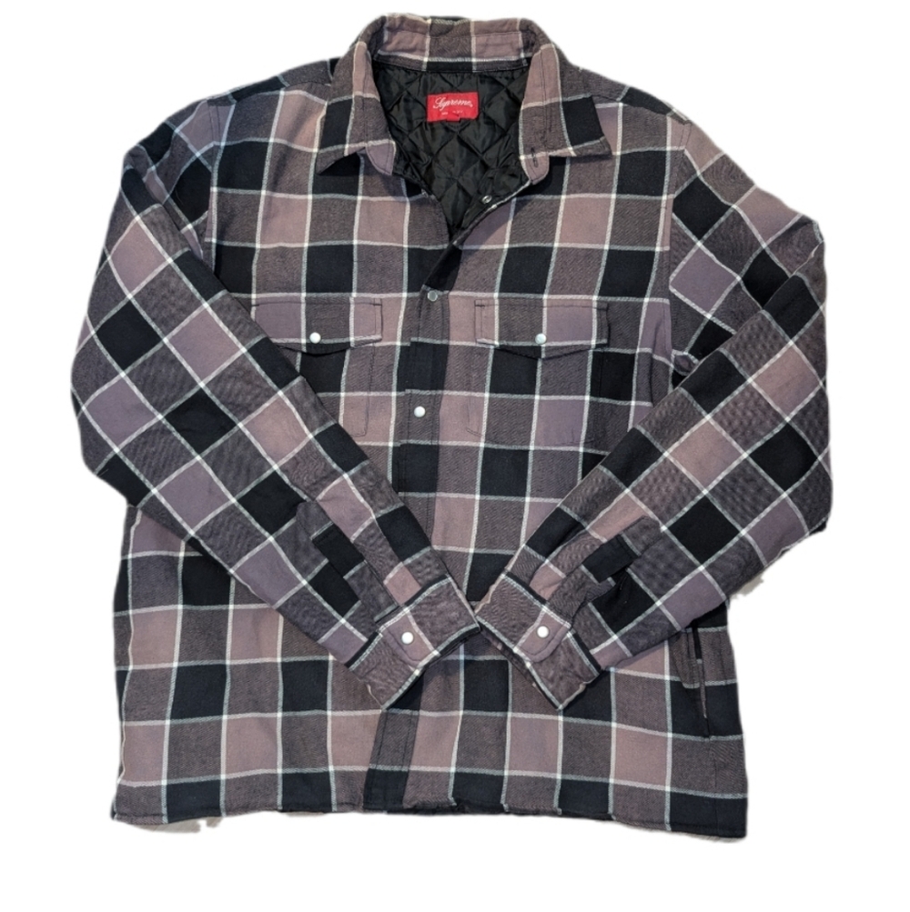 Supreme NYC Quilted Plaid Shirt Jacket size L